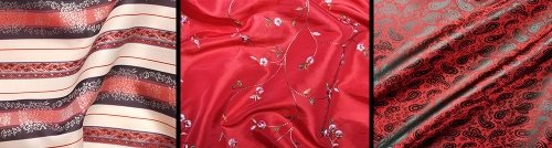 Rote Taft-deluxe-Stoffe mit verschiedenen Designs Rote Taft-deluxe-Stoffe mit verschiedenen Designs