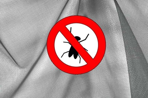 Insekten-Gitter mit Insektenschutz-Logo Insekten-Gitter mit Insektenschutz-Logo