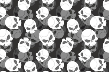 Polarfleece-Stoff - 3d-Totenköpfe 