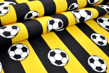 Dekostoff - Fußball - Schwarz/Gelb 