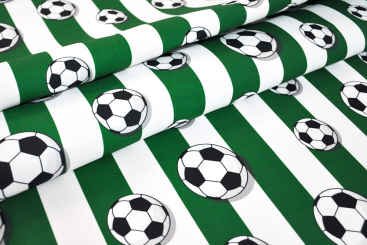 Dekostoff - Fußball - Grün/Weiß 