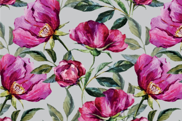 Dekostoff - Heckenrose - Grau - 2,0 Meter 