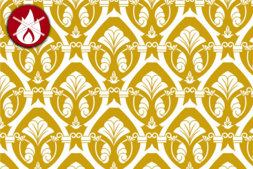 Blackout - permanent schwer entflammbar - Barock Theresia - Gold - 1,0 Meter 