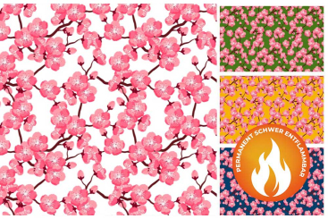 Blackout perm. schwer entflammbar -  China Kirschblüte 