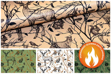 Blackout perm. schwer entflammbar - Heimische Waldtiere 