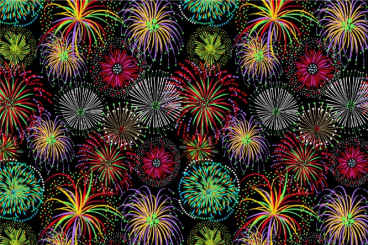 Satin Stoff - Feuerwerk 