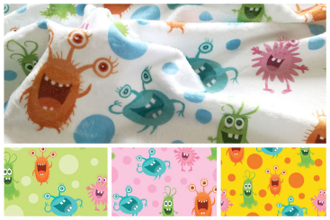 Frottee-Fleece - Monster-Familie 