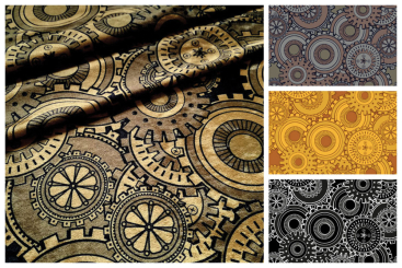 Steampunk-Pannesamt - Zahnrad 