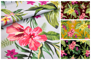 Samt - Tropische Blumen 