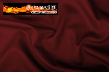 Universal Stoff B1 - 280 cm - schwer entflammbar - Bordeaux - 1,0 Meter 
