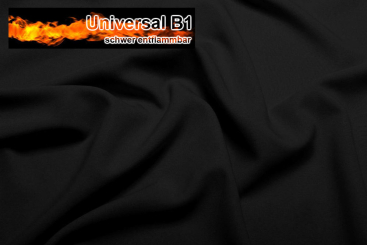 Universal Stoff B1 - 280 cm - schwer entflammbar - Schwarz - 2,0 Meter 