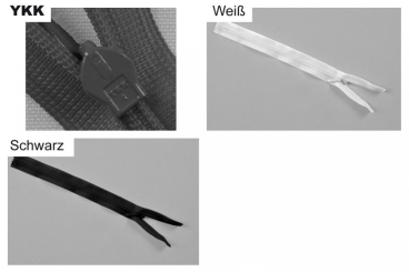 YKK-Kunststoff-Reißverschluss - verdeckt - nicht teilbar - 40 cm 