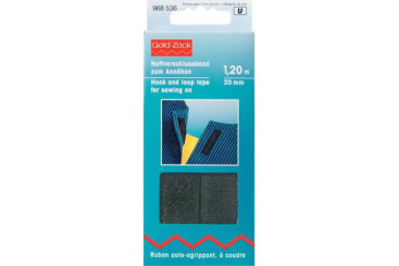 Haftverschlussband - 2 cm - Schwarz - je 1,2 m 