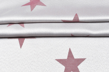 Sternenglanz - Dekostoff Jacquard - Creme/Rosa 