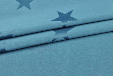 Sternenglanz - Dekostoff Jacquard - Hellblau/Blau 
