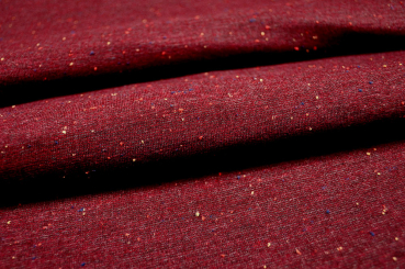 Jersey-Flanell - Sprenkel - Bordeaux/Bunt 