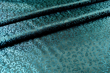 Jacquard-Taft - Mini-Paisley - Dunkeltürkis 