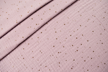 Double Gauze - Gold Pats - Altrosa 