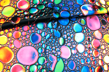 Tanzkleiderstoff - Regenbogen-Tropfen 