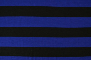 Viskosejersey - Streifen - Royal/Schwarz 