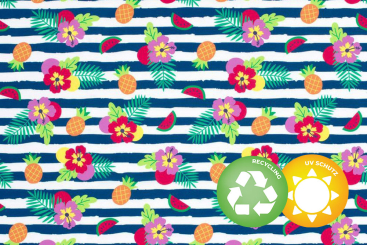 Badeanzugstoff Recycling - Tropische Streifen 