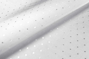 Jacquard-Taft deluxe - Punkte - Weiß 