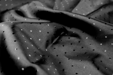 Jacquard-Taft deluxe - Punkte - Schwarz 