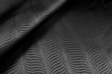 Jacquard-Taft deluxe - Waves - Schwarz 
