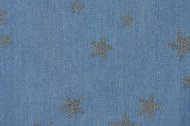 Jeansstoff - Glitzer-Sterne 