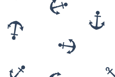 Musselin - Anker - Weiß/Navy 