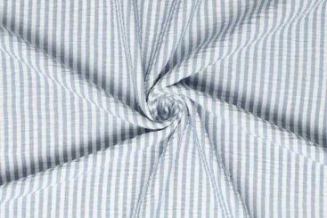 Leinen-Look - Luftige Streifen - Hellblau 