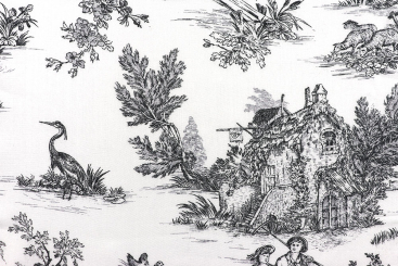 Viskosestoff - Toile de Jouy - Erntezeit 