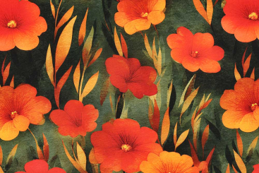 Viskosestoff Lenzing EcoVero™ - Red Bloom 