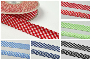 Vichy-Karo-Schrägband - 2/4 cm breit - Meterware 