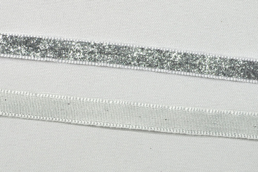 Lurex-Glitzerband - 1,3 cm breit - Meterware - Silber 