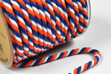 Kordel - Orange/Blau/Weiß - 6 mm - Meterware 