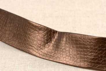 Kunstleder-Schrägband - Metallic - Bronze 