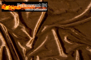 Pannesamt B1 - schwer entflammbar - Braun - 1,0 Meter 
