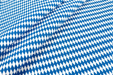Baumwollstoff - Bayerische Raute - Weiß/Blau 