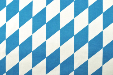 Baumwollstoff - Bayerische Raute groß - Weiß/Blau - 1,0 Meter 