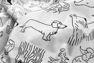 Ausmalstoff Baumwolle - Hunde 