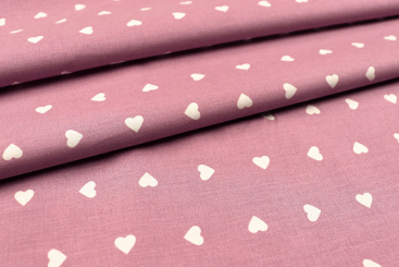 Baumwollstoff - Herzen - 295 cm - Dusty Pink 