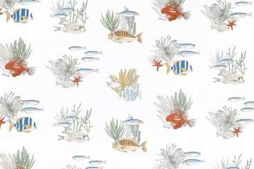 Baumwoll-Dekostoff - Aquarium 