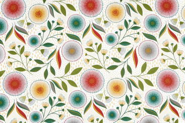 Baumwollstoff - Mandala-Blüten 