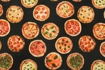 Baumwollstoff - Pizza 
