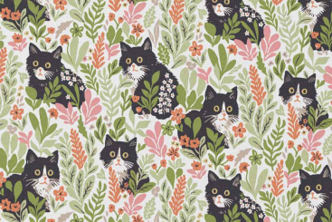 Baumwollstoff - Black Cat 