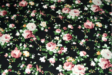 Baumwollstoff - Classic Roses - Schwarz 