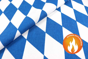 Baumwollstoff - Bayern-Raute - B1 schwer entflammbar 