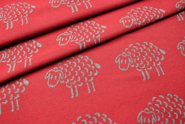 Wende-Jacquard - Kuschelschafe - Bordeaux/Grau 