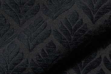 Chenile-Wende Jacquard - Lotusblatt - Schwarz 